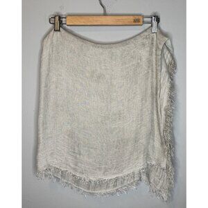 100% Bamboo Light Grey Scarf Made In Italy Fringe Edge